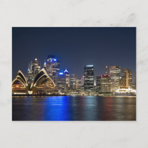 Australië, Sydney. Silhouet met Operahuis gezien Briefkaart