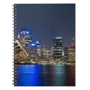 Australië, Sydney. Silhouet met Operahuis gezien Notitieboek