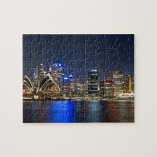 Australië, Sydney. Skyline met Opera House gezien Legpuzzel