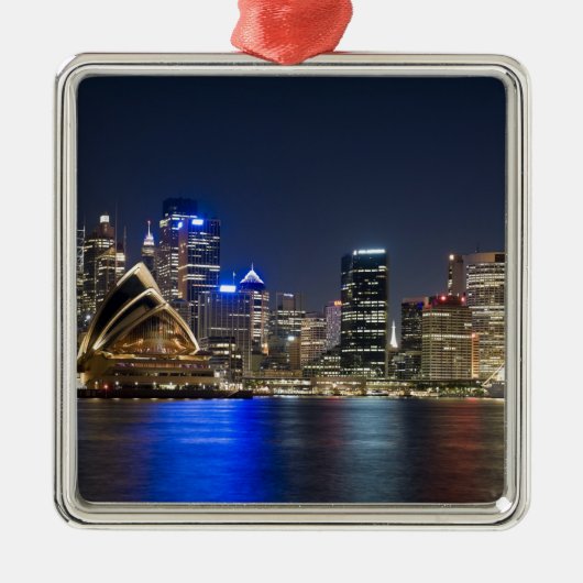 Australië, Sydney. Skyline met Opera House gezien Metalen Ornament (Voorkant)