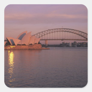 Australië, Sydney, Sydney Opera House gebouwd Vierkante Sticker