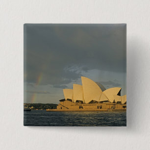 Australië, Sydney, Sydney Opera House Vierkante Button 5,1 Cm
