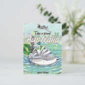 Australië Sydney vintage reisposter Briefkaart (Staand voorkant)