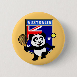 Australië Tennis Panda Ronde Button 5,7 Cm