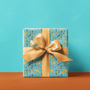 Australië thema patroon Blauwgroen groen Cadeaupapier