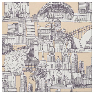 Australië toile de jouy moerbei zand stof