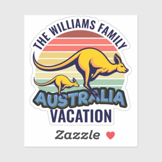 Australië Trip Kangaroo Sunset Souvenir Sticker (Vel)