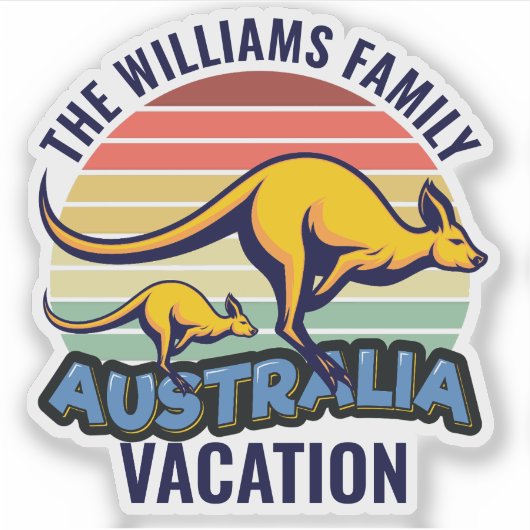 Australië Trip Kangaroo Sunset Souvenir Sticker (Voorkant)