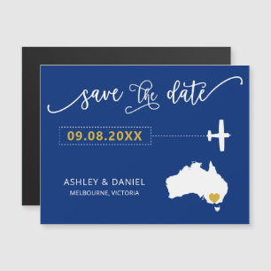 Australië Trouwen Save the Date Kaart, Kaart Magnetische Uitnodiging