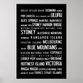 Australië - typografisch poster (Voorkant)