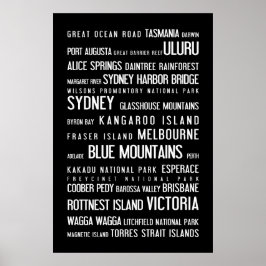 Australië - typografisch poster