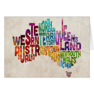 Australië - Typografische Tekstkaart