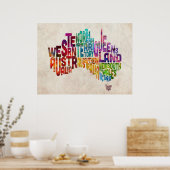 Australië - Typografische Tekstkaart Poster (Keuken)