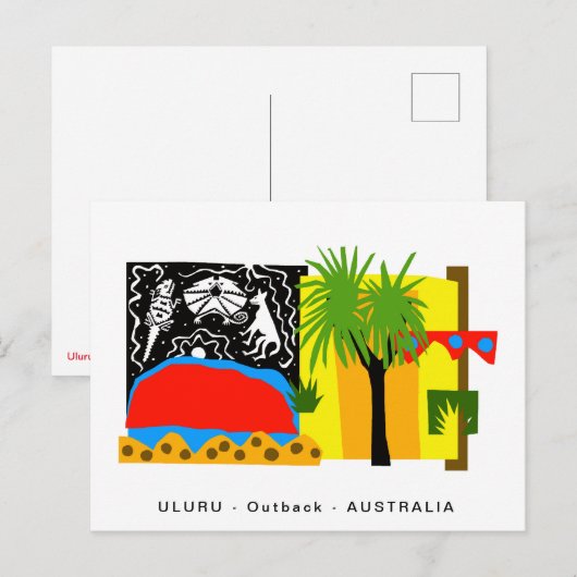 Australië - ULURU - Outback - woestijn Briefkaart (Voorkant / Achterkant)