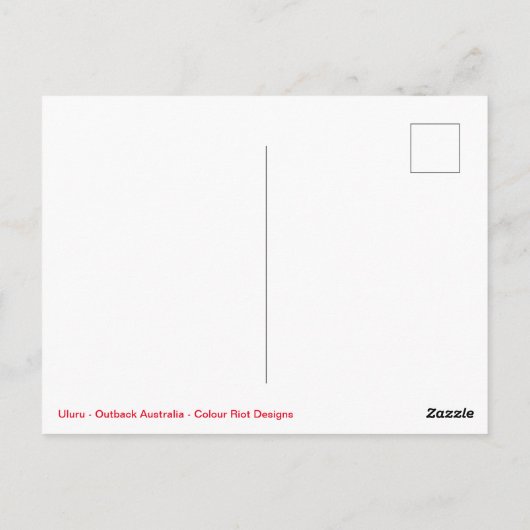 Australië - ULURU - Outback - woestijn Briefkaart (Achterkant)