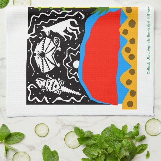 Australië - ULURU - Outback - woestijn - Theedoek (Gevouwen)