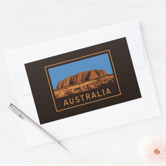 Australië Uluru Rechthoekige Sticker (Envelop)