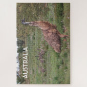 Australië: Vader emu en kuikens, in de rug Legpuzzel (Verticaal)
