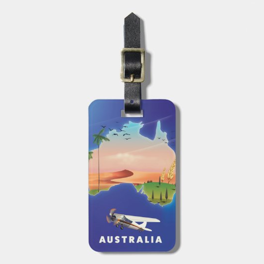 Australië vakantie reisposter bagagelabel (Voorkant verticaal)