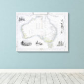 Australië, van een reeks Wereldkaarten die door Canvas Afdruk (Insitu (Houten vloer))