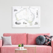 Australië, van een reeks Wereldkaarten die door Canvas Afdruk (Insitu (Woonkamer))