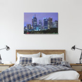 Australië, Victoria, Melbourne, along skyline Canvas Afdruk (Insitu (Slaapkamer))