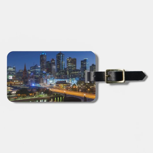 Australië, Victoria, Melbourne, silhouet met Bagagelabel (Voorkant horizontaal)
