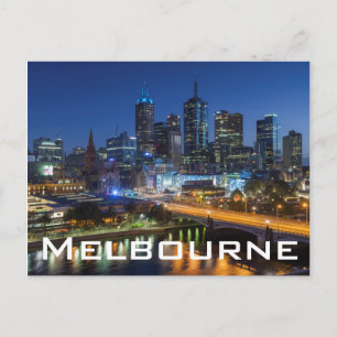 Australië, Victoria, Melbourne, silhouet met Briefkaart