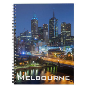 Australië, Victoria, Melbourne, silhouet met Notitieboek