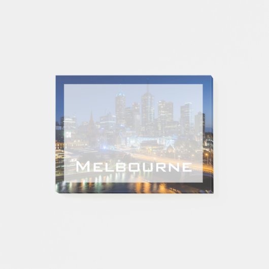 Australië, Victoria, Melbourne, silhouet met Post-it® Notes (Voorkant)