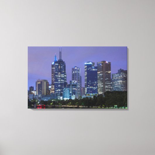 Australië, Victoria, Melbourne, skyline langs Canvas Afdruk (Voorkant)