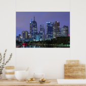 Australië, Victoria, Melbourne, skyline langs Poster (Keuken)