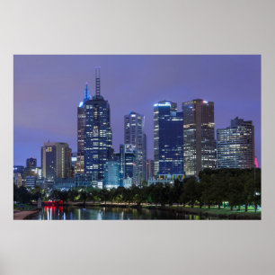 Australië, Victoria, Melbourne, skyline langs Poster