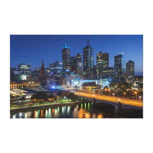 Australië, Victoria, Melbourne, skyline met Canvas Afdruk
