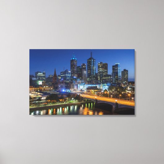 Australië, Victoria, Melbourne, skyline met Canvas Afdruk (Voorkant)