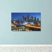 Australië, Victoria, Melbourne, skyline met Canvas Afdruk (Insitu (Houten vloer))