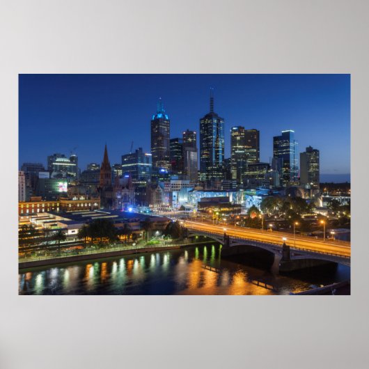 Australië, Victoria, Melbourne, skyline with Poster (Voorkant)