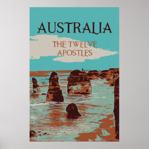 Australië, Victoria, Twaalf-postles kust Poster