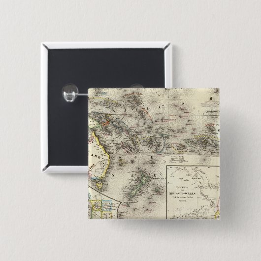 Australië Vierkante Button 5,1 Cm (Voorkant /achterkant)