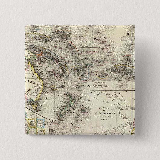 Australië Vierkante Button 5,1 Cm (Voorkant)