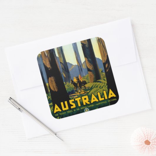 Australië Vierkante Sticker (Envelop)