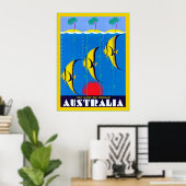 Australië ~ Vintage Reis Poster (Thuiskantoor)