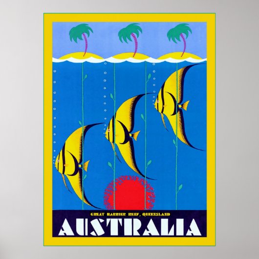 Australië ~ Vintage Reis Poster (Voorkant)