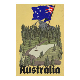 Australië vintage reisposter foto afdruk