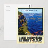 Australië Vintage Reisposter Gerestaureerd Briefkaart (Voorkant / Achterkant)