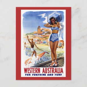 Australië Vintage Reisposter Gerestaureerd Briefkaart