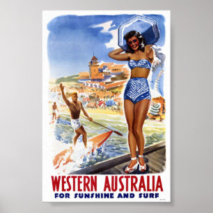 Australië Vintage Reisposter Gerestaureerd Poster