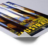 Australië Vintage Reisposter Gerestaureerd Poster (Hoek)