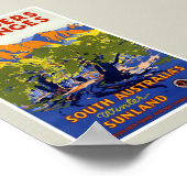 Australië Vintage Reisposter Gerestaureerd Poster (Hoek)