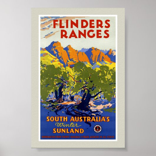 Australië Vintage Reisposter Gerestaureerd Poster (Voorkant)